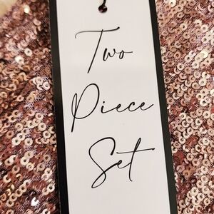 Cable & Gauge Pink and Gold Skirt Set